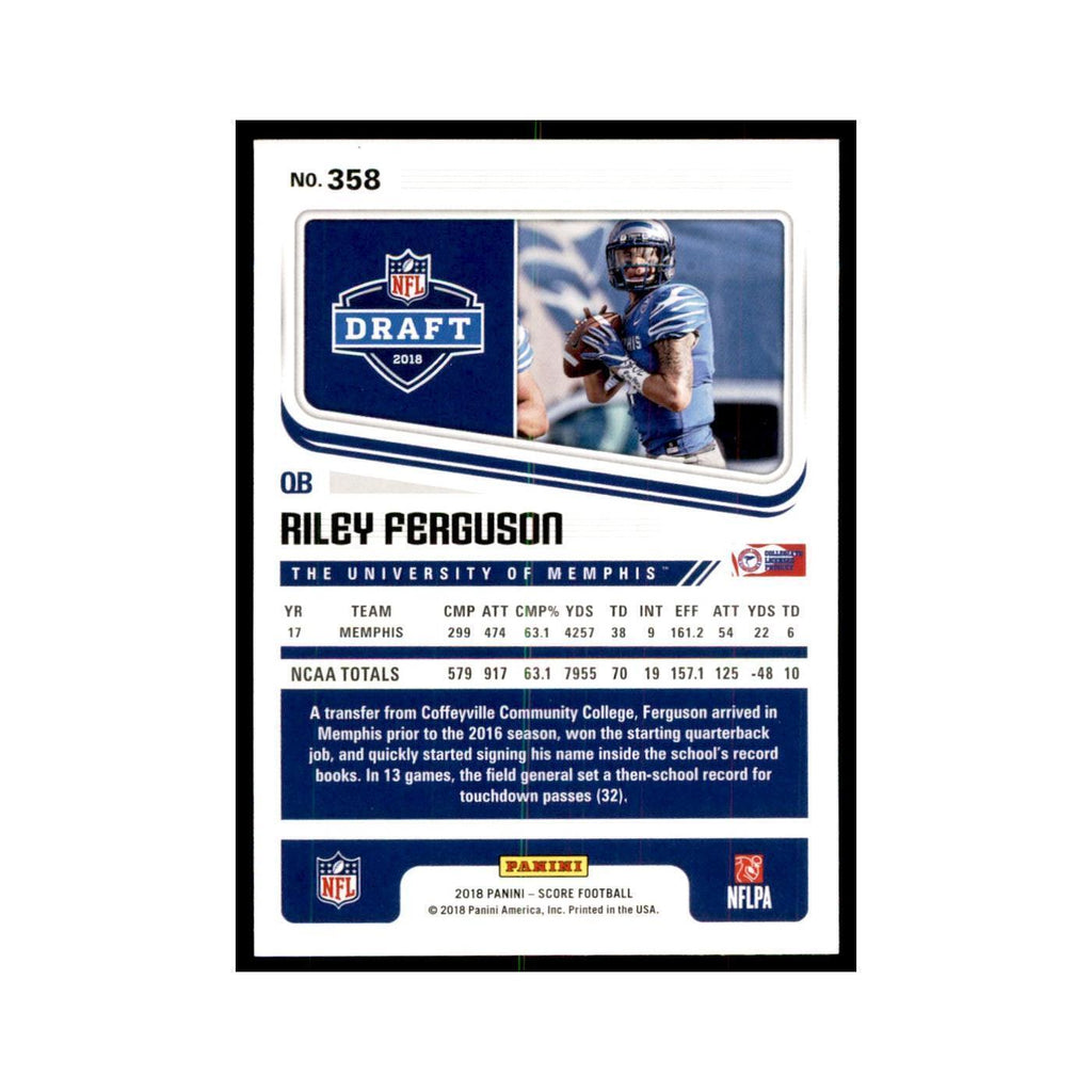 Riley Ferguson Rookie 2018 Score #358 Baseball Cards Football Card NM