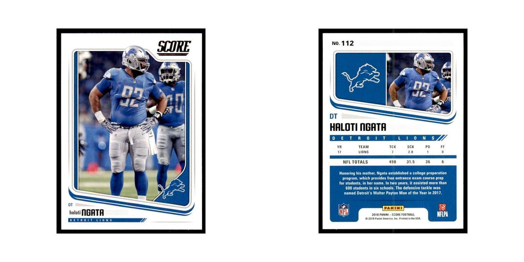 Haloti Ngata 2018 Score #112 Baseball Cards Football Card NM
