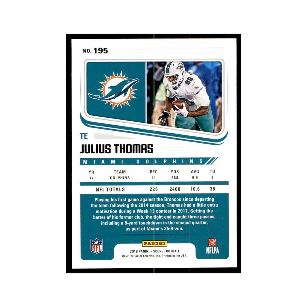 Julius Thomas 2018 Score #195 Baseball Cards Football Card NM