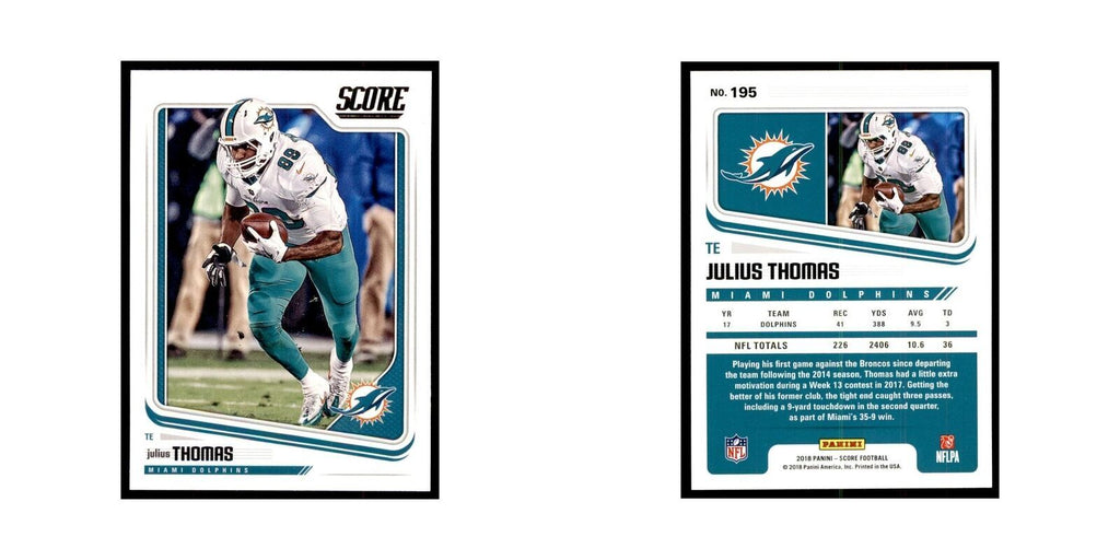 Julius Thomas 2018 Score #195 Baseball Cards Football Card NM