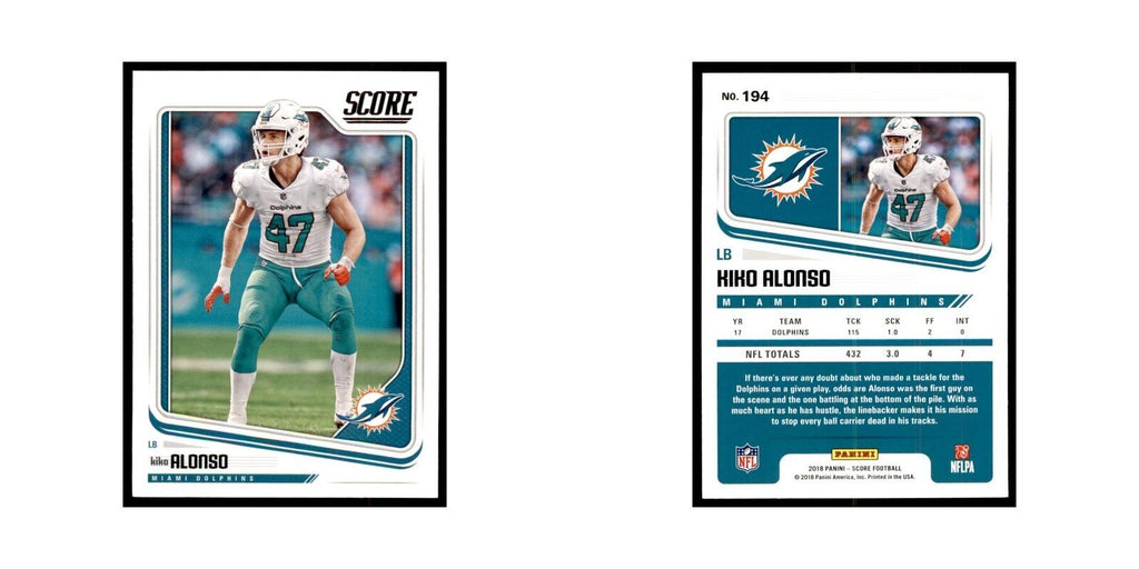 Kiko Alonso 2018 Score #194 Baseball Cards Football Card NM