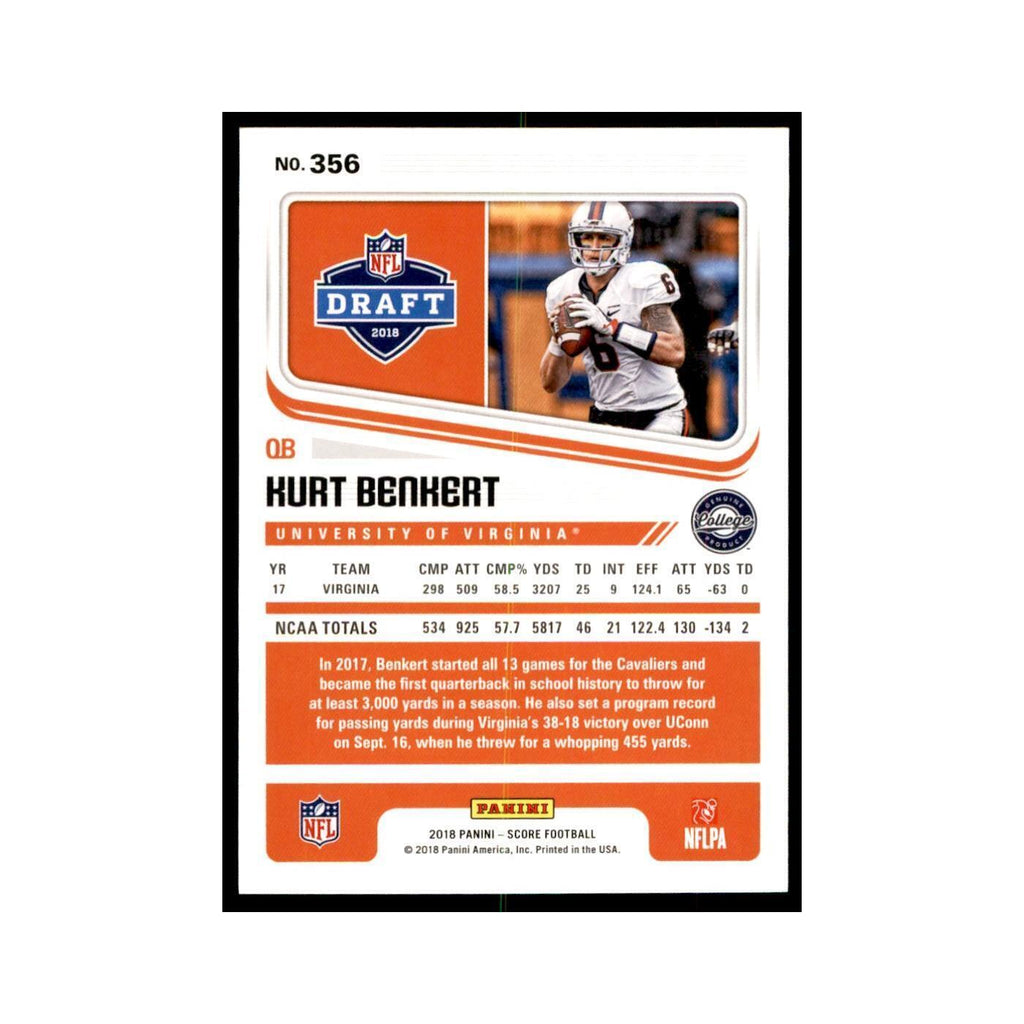 Kurt Benkert Rookie 2018 Score #356 Baseball Cards Football Card NM
