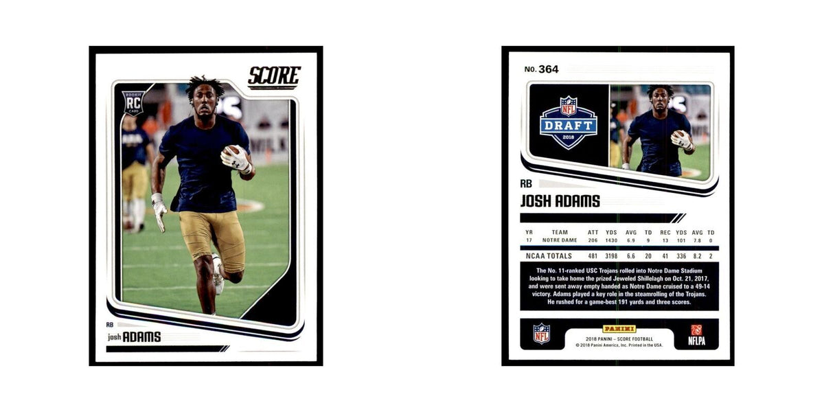Josh Adams Rookie 2018 Score #364 Baseball Cards Football Card NM