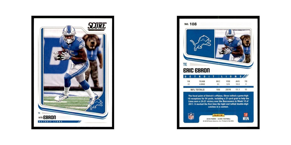 Eric Ebron 2018 Score #108 Baseball Cards Football Card NM