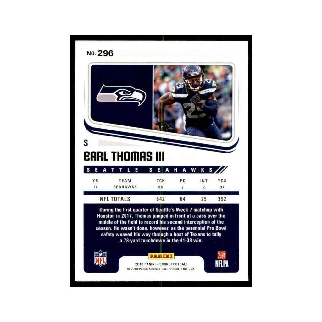 Earl Thomas III 2018 Score #296 Baseball Cards Football Card NM
