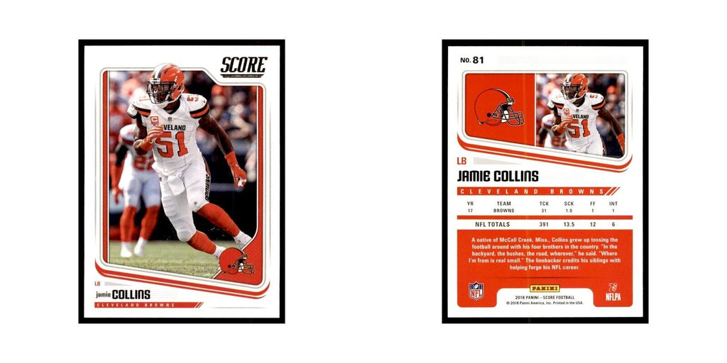 Jamie Collins 2018 Score #81 Baseball Cards Football Card NM