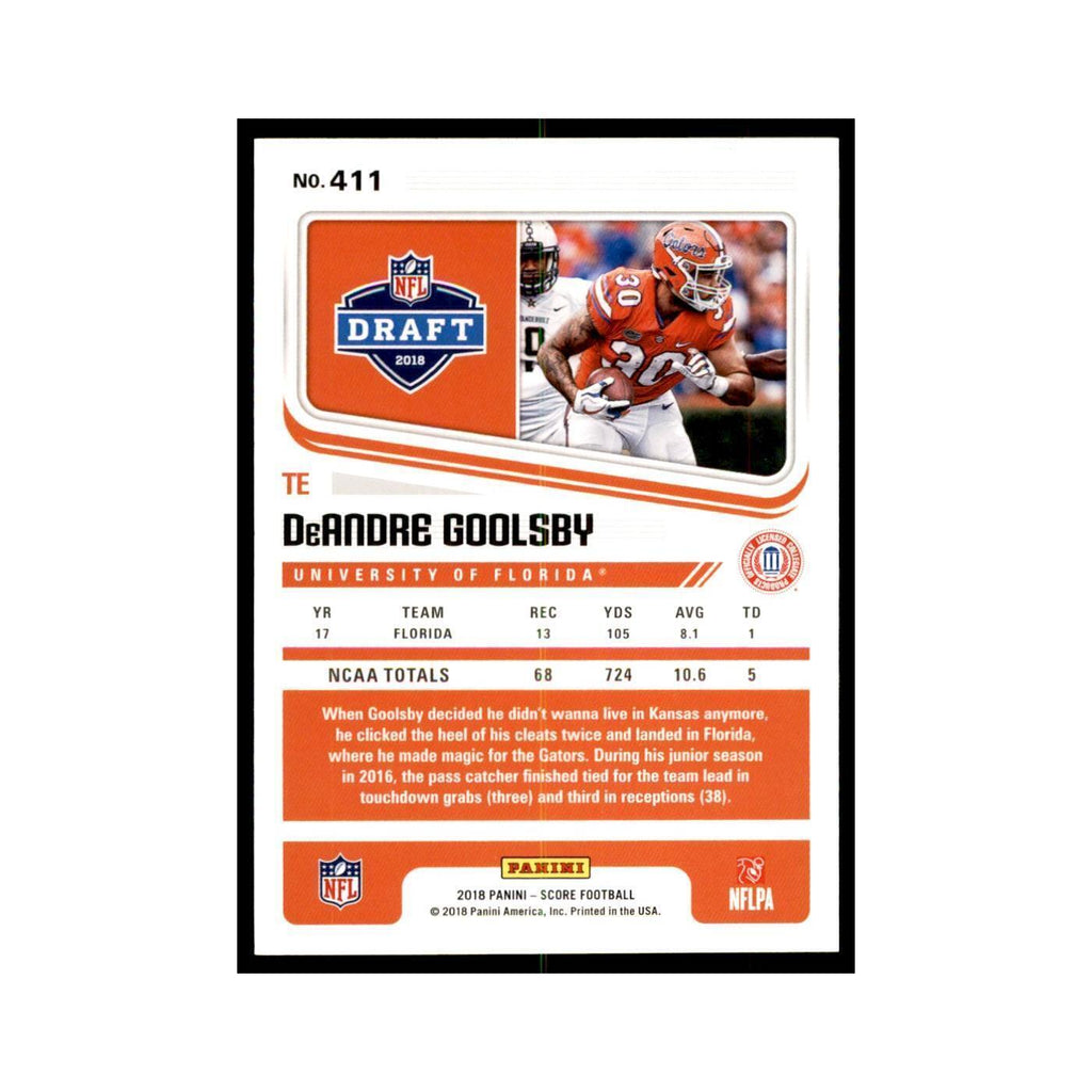 DeAndre Goolsby Rookie 2018 Score #411 Baseball Cards Football Card NM