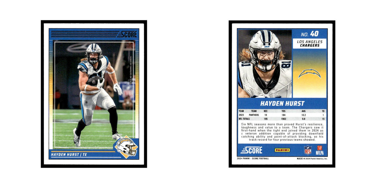 Hayden Hurst 2024 Score #40 Los Angeles Chargers Football Card NM