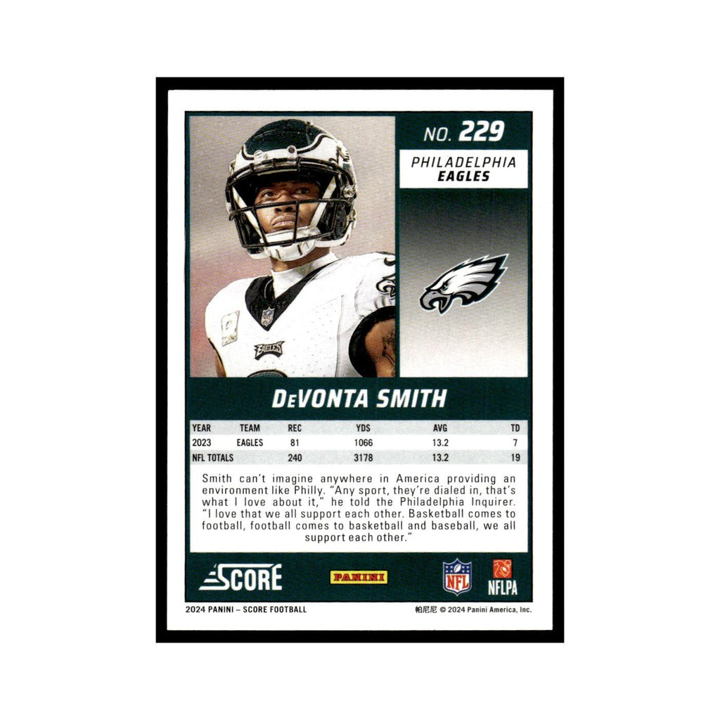 DeVonta Smith 2024 Score #229 Philadelphia Eagles Football Card NM