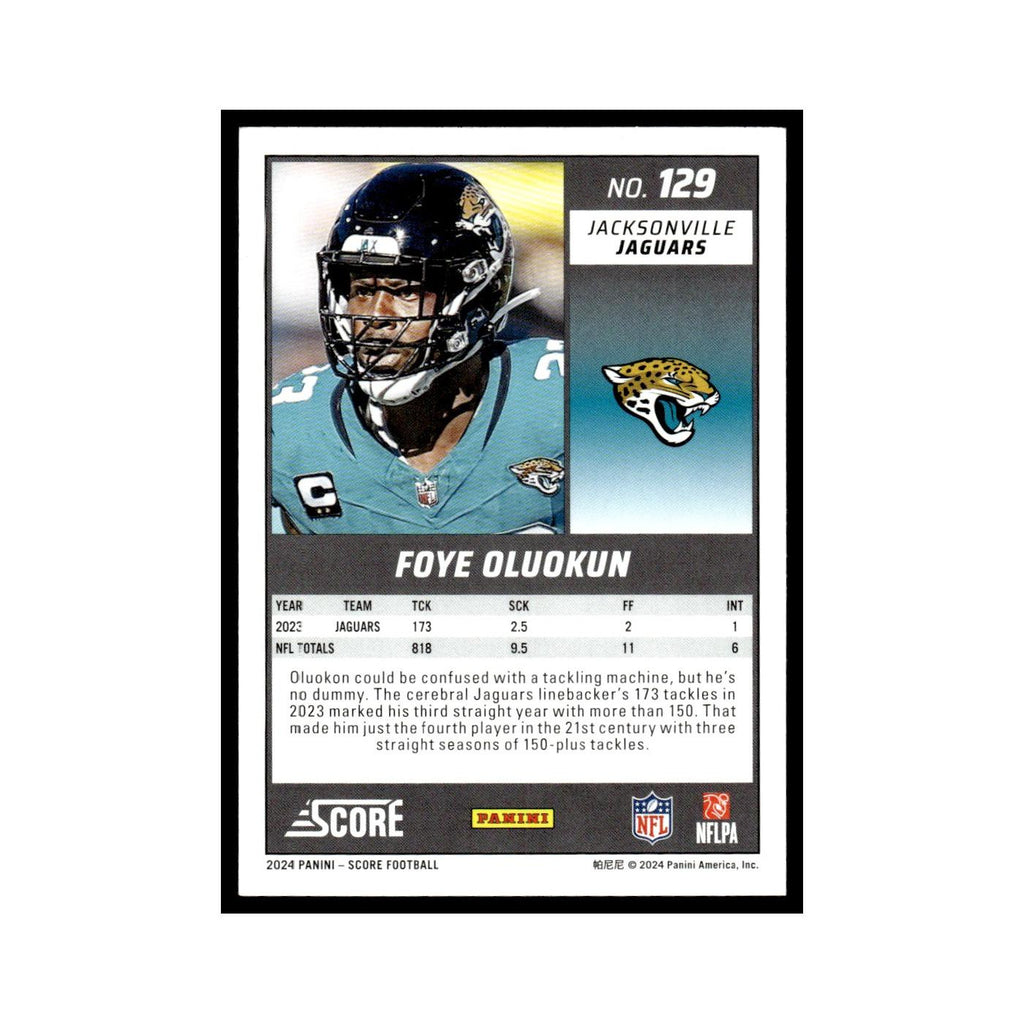 Foye Oluokun 2024 Score #129 Jacksonville Jaguars Football Card NM