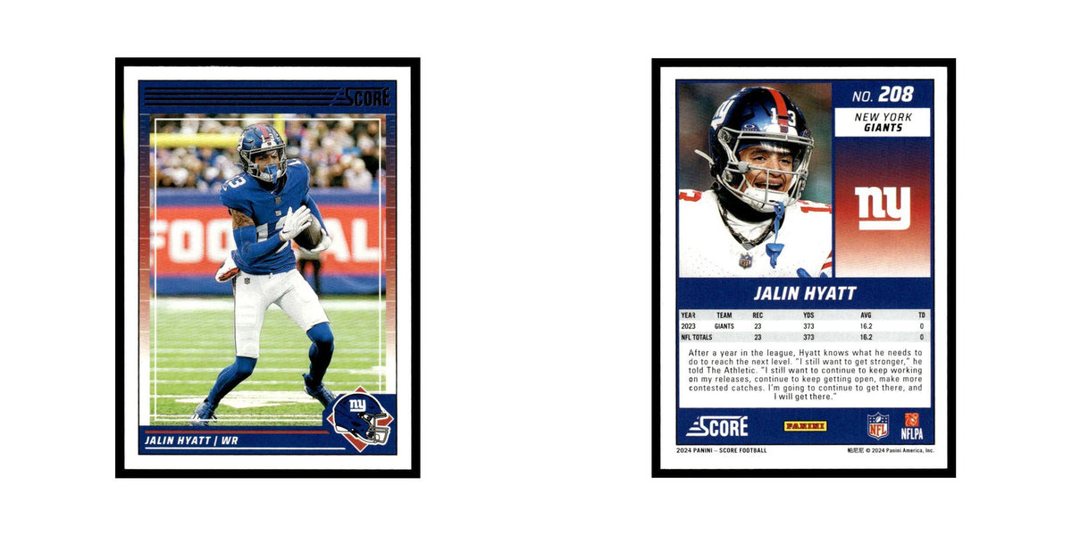 Jalin Hyatt 2024 Score #208 New York Giants Football Card NM