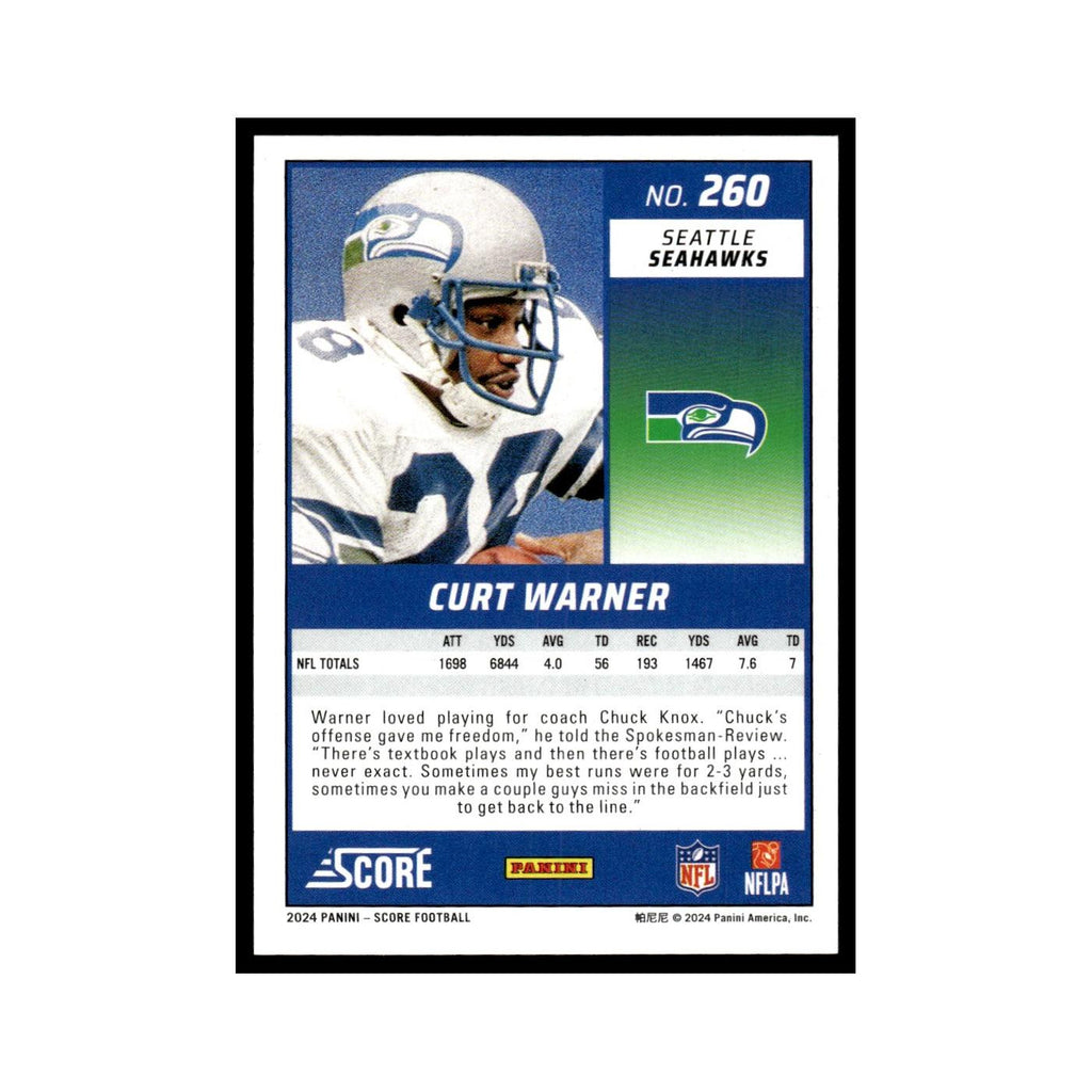 Curt Warner 2024 Score #260 Seattle Seahawks Football Card NM