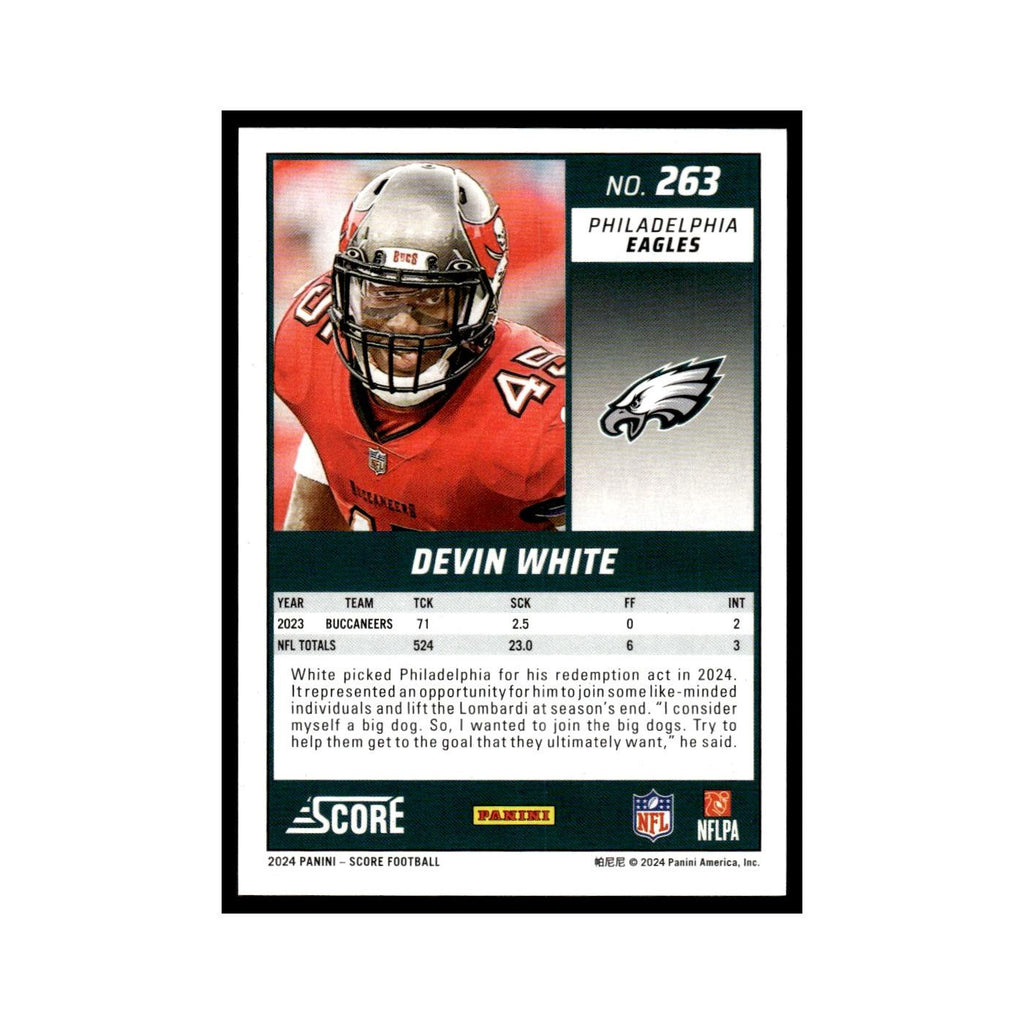 Devin White 2024 Score #263 Philadelphia Eagles Football Card NM