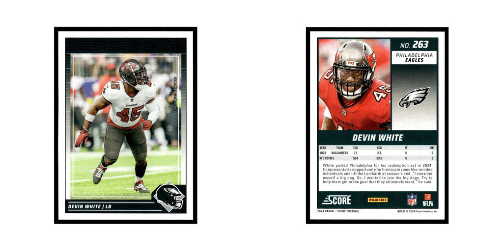 Devin White 2024 Score #263 Philadelphia Eagles Football Card NM