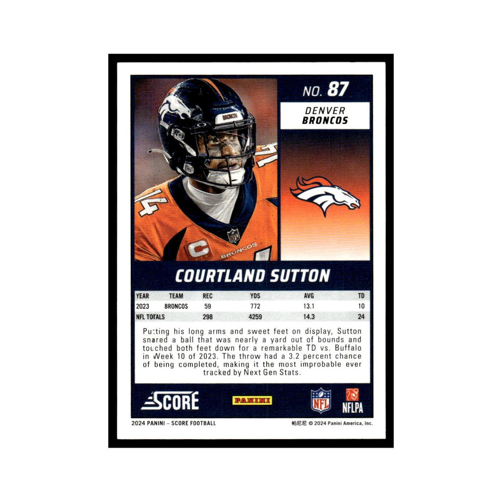 Courtland Sutton 2024 Score #87 Denver Broncos Football Card NM