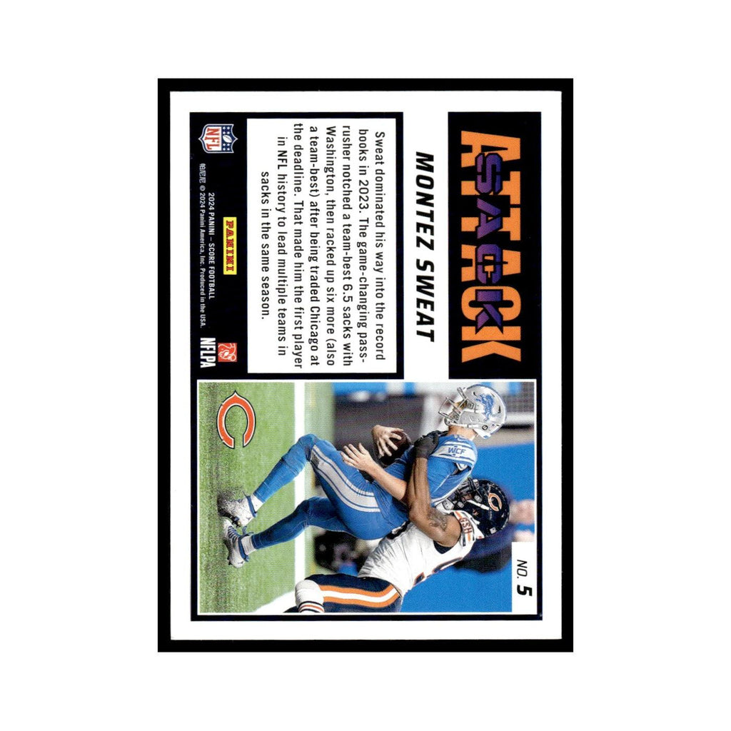 Montez Sweat 2024 Score #5 Chicago Bears Football Card NM