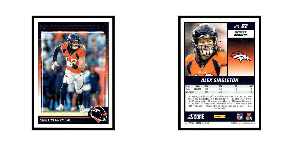 Alex Singleton 2024 Score #82 Denver Broncos Football Card NM