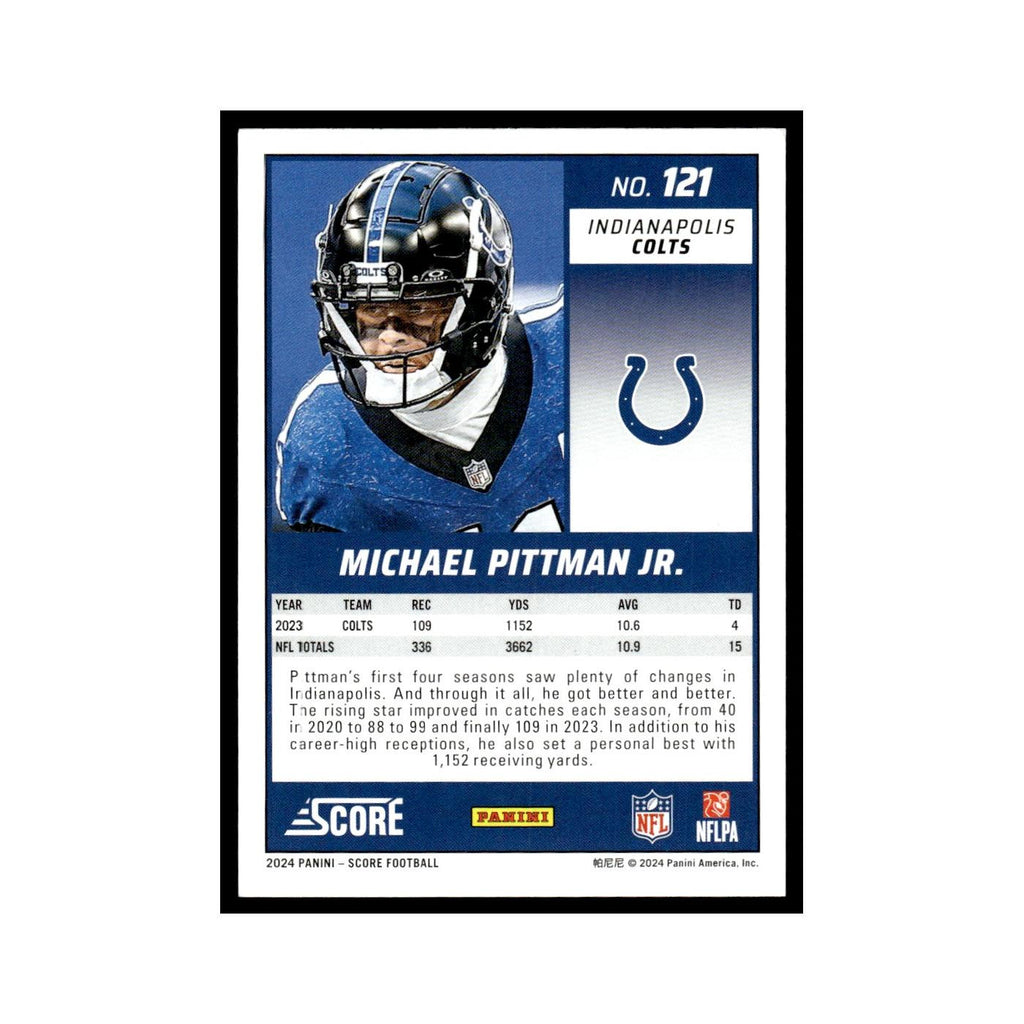 Michael Pittman Jr. 2024 Score #121 Indianapolis Colts Football Card NM