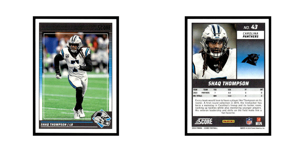 Shaq Thompson 2024 Score #43 Carolina Panthers Football Card NM