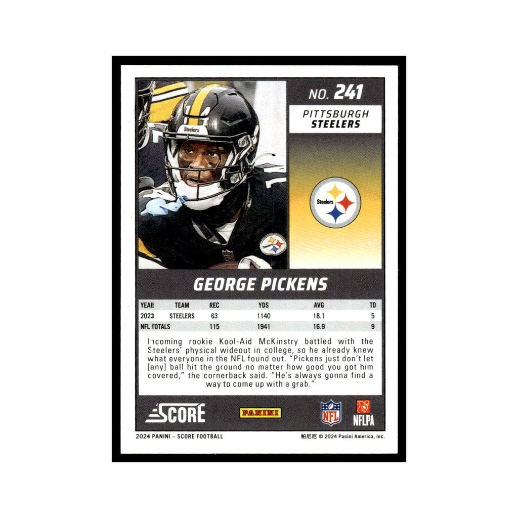George Pickens 2024 Score #241 Pittsburgh Steelers Football Card NM