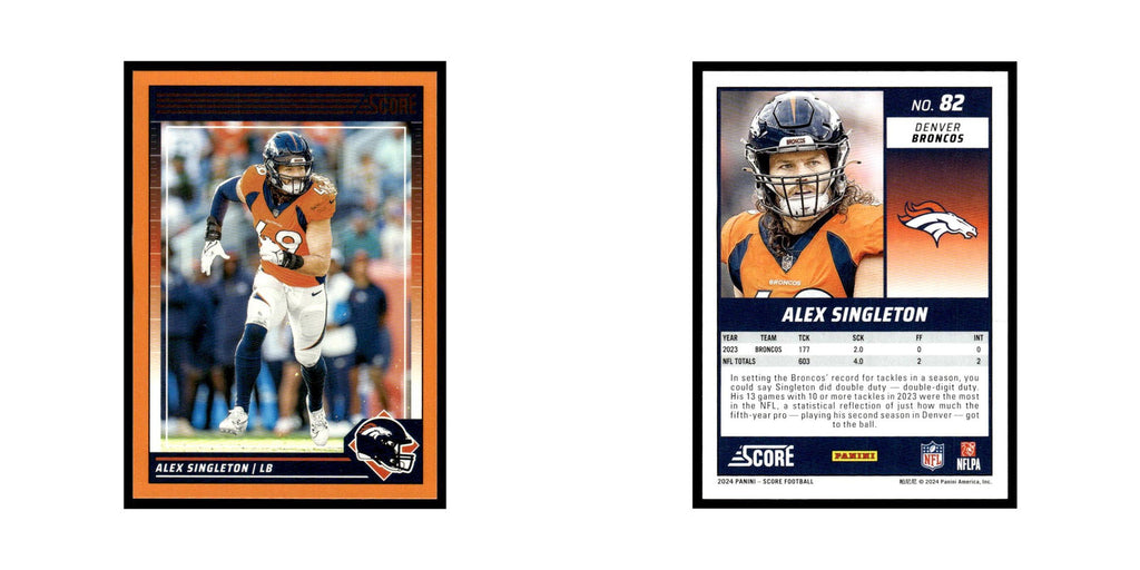 Alex Singleton 2024 Score #82 Denver Broncos Football Card NM