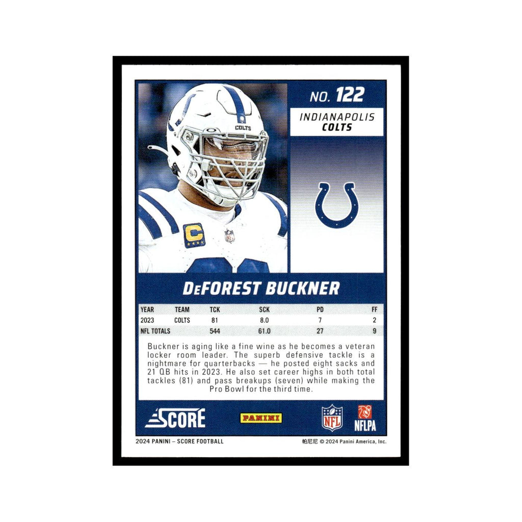DeForest Buckner 2024 Score #122 Indianapolis Colts Football Card NM