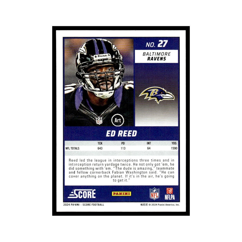 Ed Reed 2024 Score #27 Baltimore Ravens Football Card NM