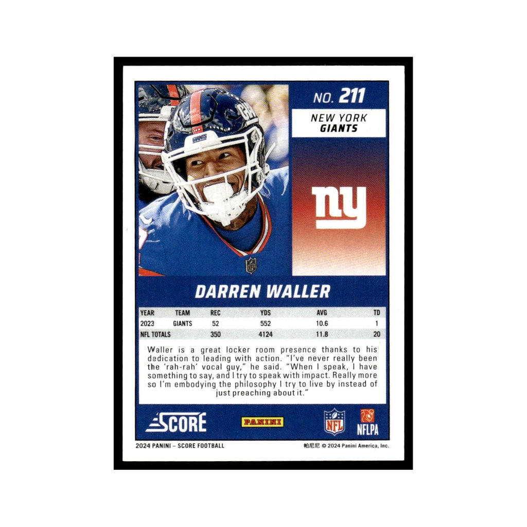Darren Waller 2024 Score #211 New York Giants Football Card NM