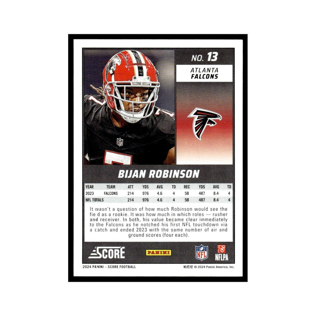 Bijan Robinson 2024 Score #13 Atlanta Falcons Football Card NM
