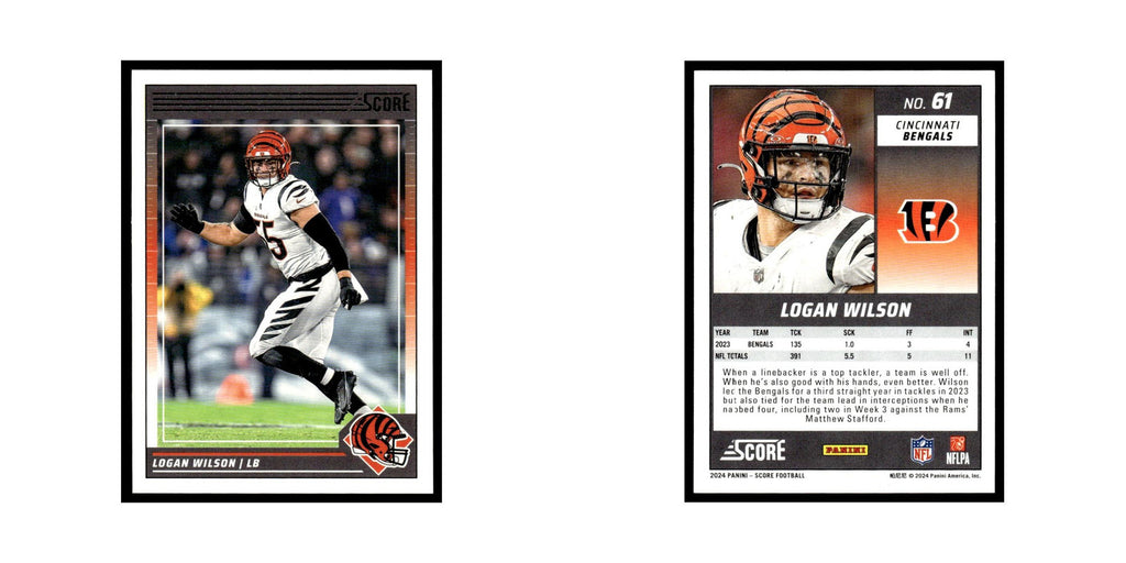 Logan Wilson 2024 Score #61 Cincinnati Bengals Football Card NM