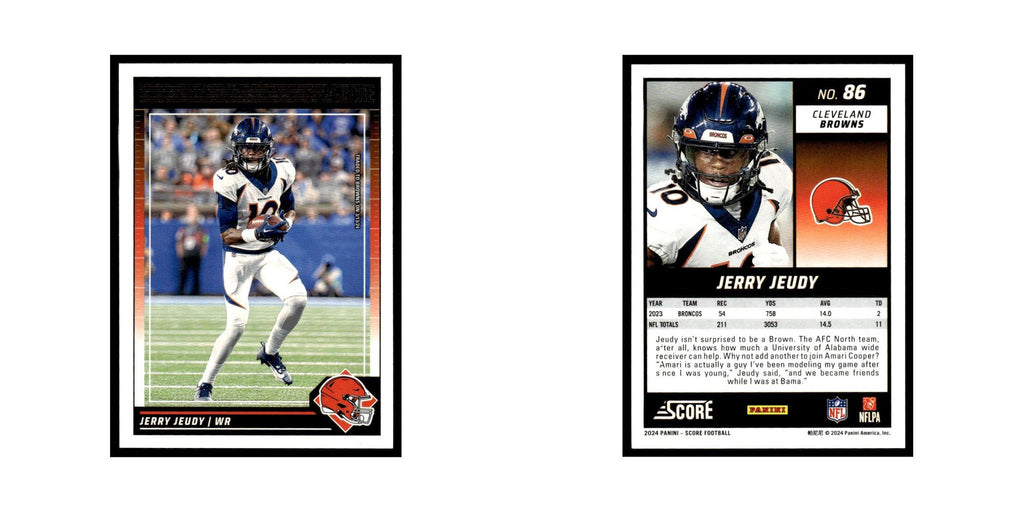 Jerry Jeudy 2024 Score #86 Cleveland Browns Football Card NM