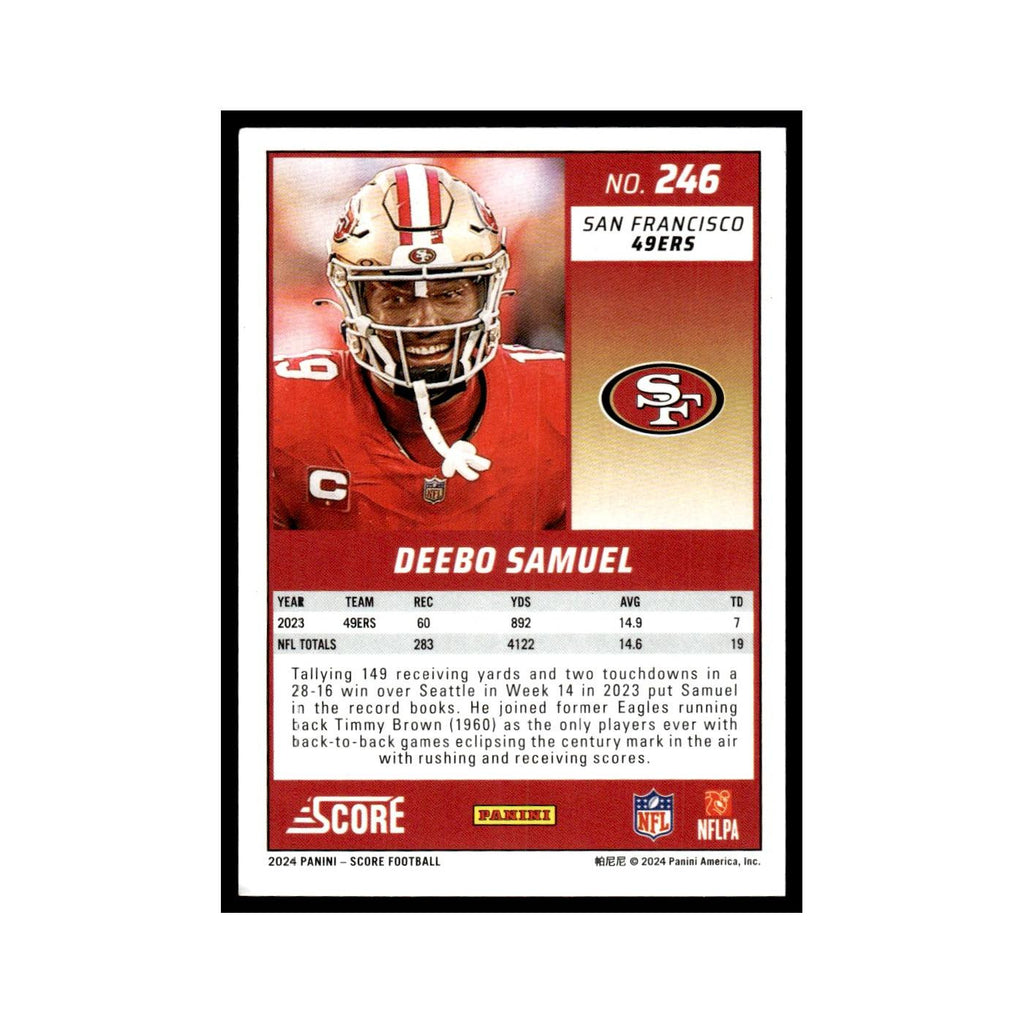 Deebo Samuel 2024 Score #246 San Francisco 49ers Football Card NM