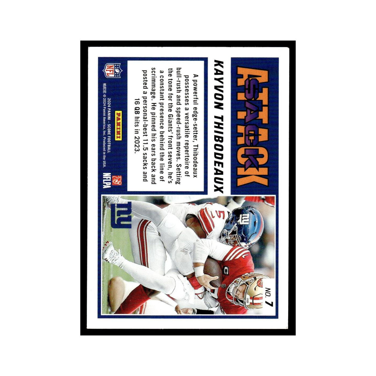 Kayvon Thibodeaux 2024 Score #7 New York Giants Football Card NM