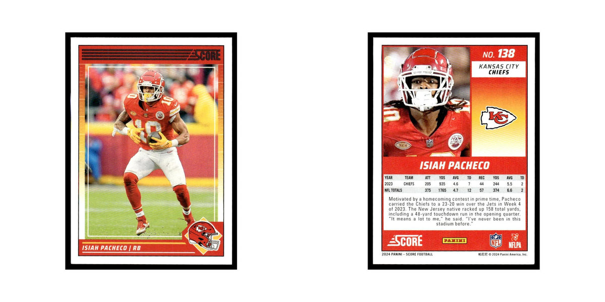 Isiah Pacheco 2024 Score #138 Kansas City Chiefs Football Card NM