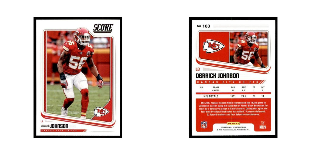 Derrick Johnson 2018 Score #163 Football Cards Football Card NM