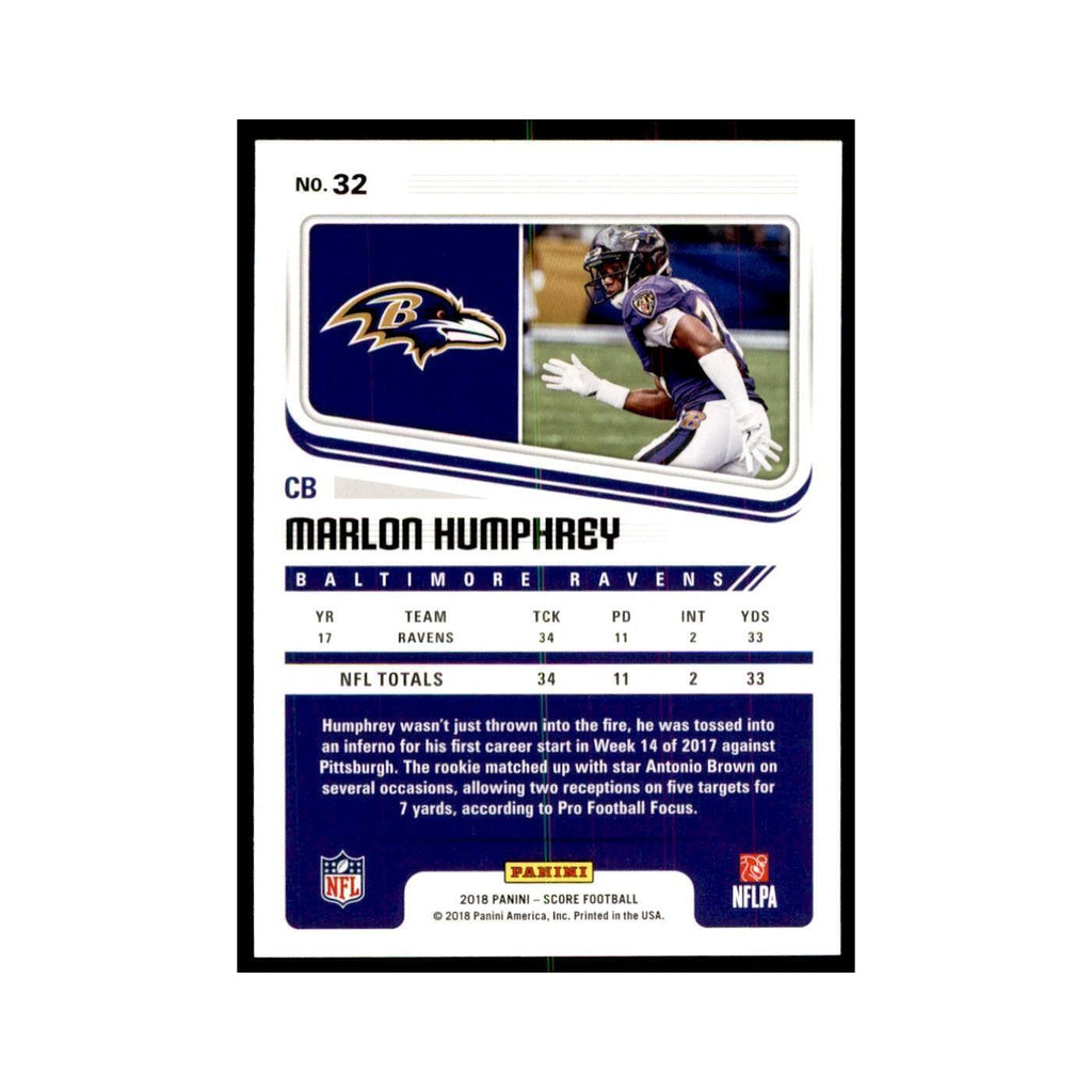 Marlon Humphrey 2018 Score #32 Football Cards Football Card NM