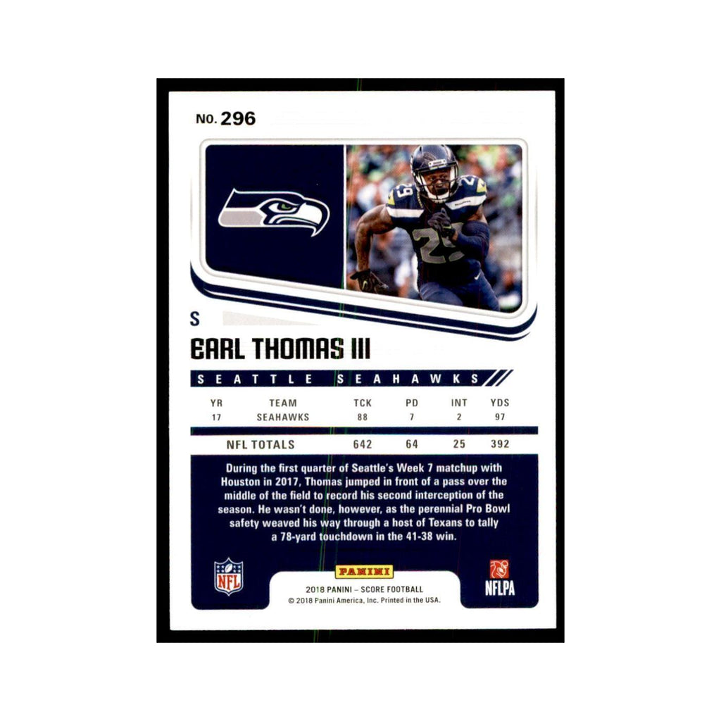 Earl Thomas III 2018 Score #296 Football Cards Football Card NM