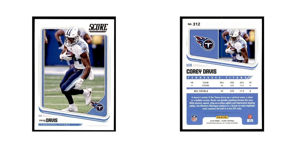 Corey Davis 2018 Score #312 Football Cards Football Card NM