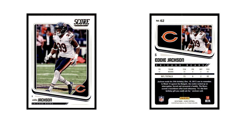 Eddie Jackson 2018 Score #62 Football Cards Football Card NM