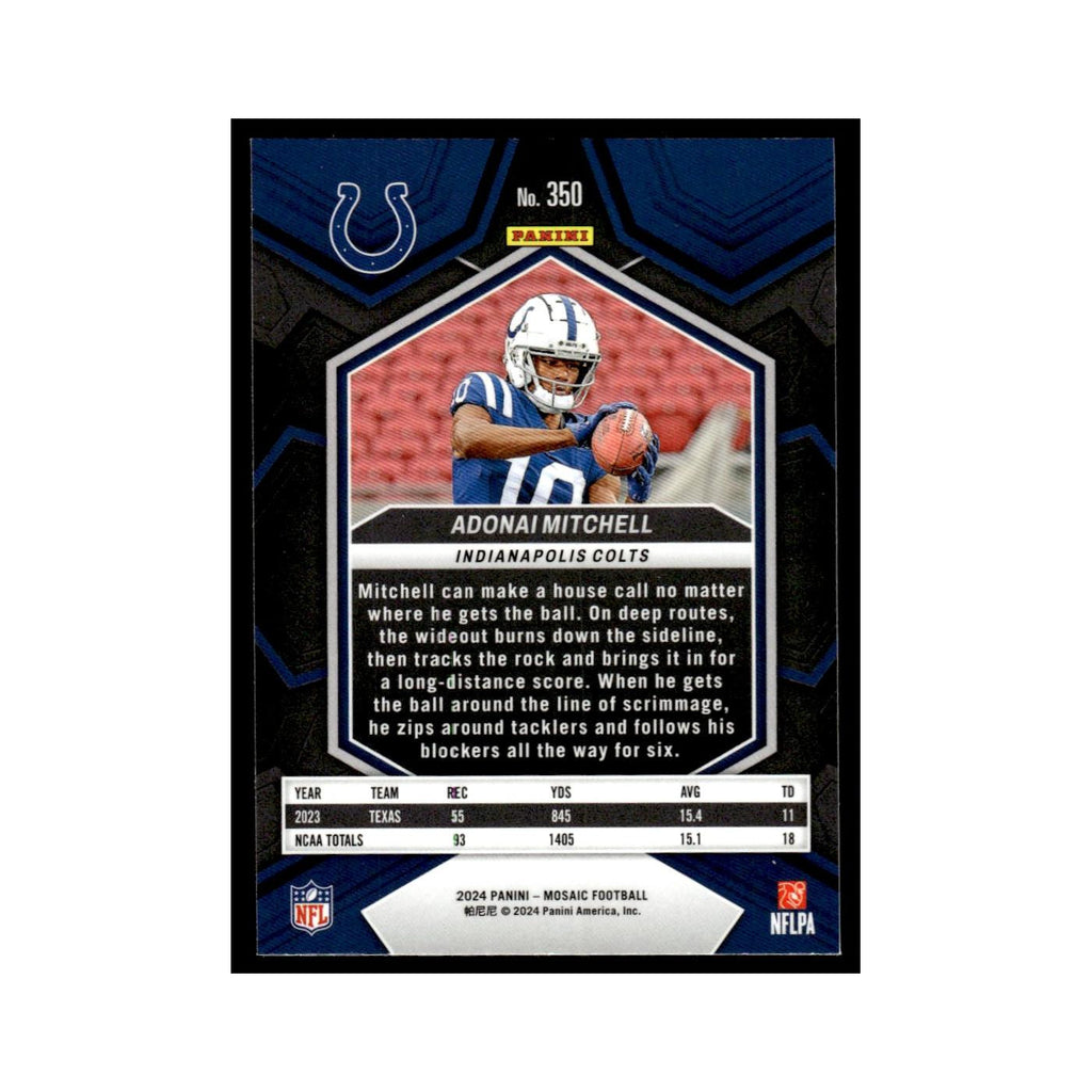 Adonai Mitchell Rookie 2024 Panini Mosaic #350 Indianapolis Colts NM