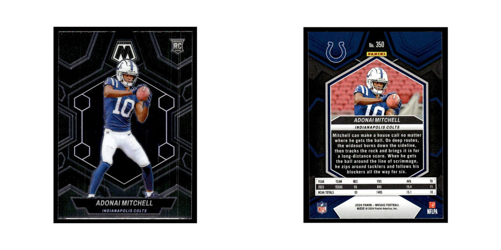 Adonai Mitchell Rookie 2024 Panini Mosaic #350 Indianapolis Colts NM