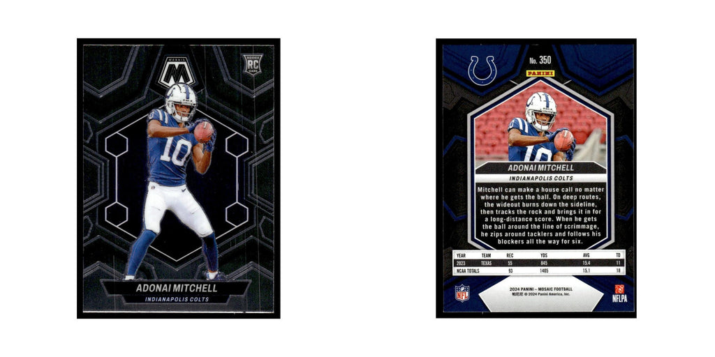 Adonai Mitchell Rookie 2024 Panini Mosaic #350 Indianapolis Colts NM
