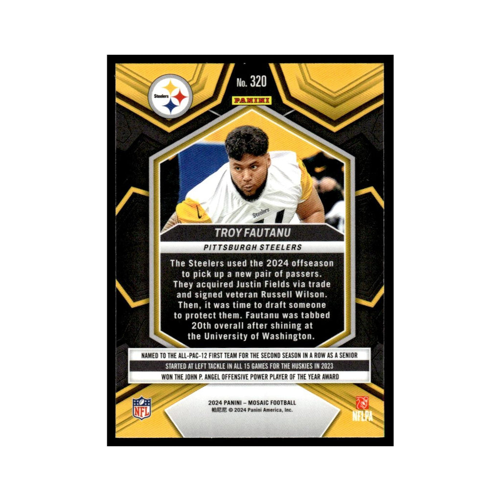 Troy Fautanu Rookie 2024 Panini Mosaic #320 Pittsburgh Steelers Football Card NM