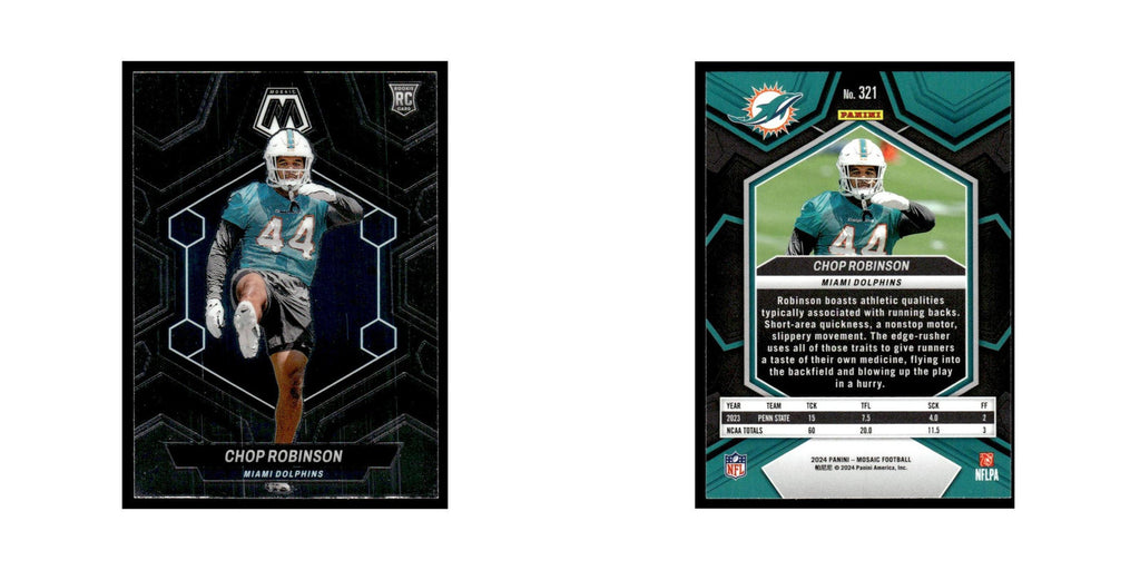 Chop Robinson Rookie 2024 Panini Mosaic #321 Miami Dolphins Football Card NM