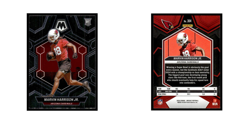 Marvin Harrison Jr. Rookie 2024 Panini Mosaic #304 Arizona Cardinals NM