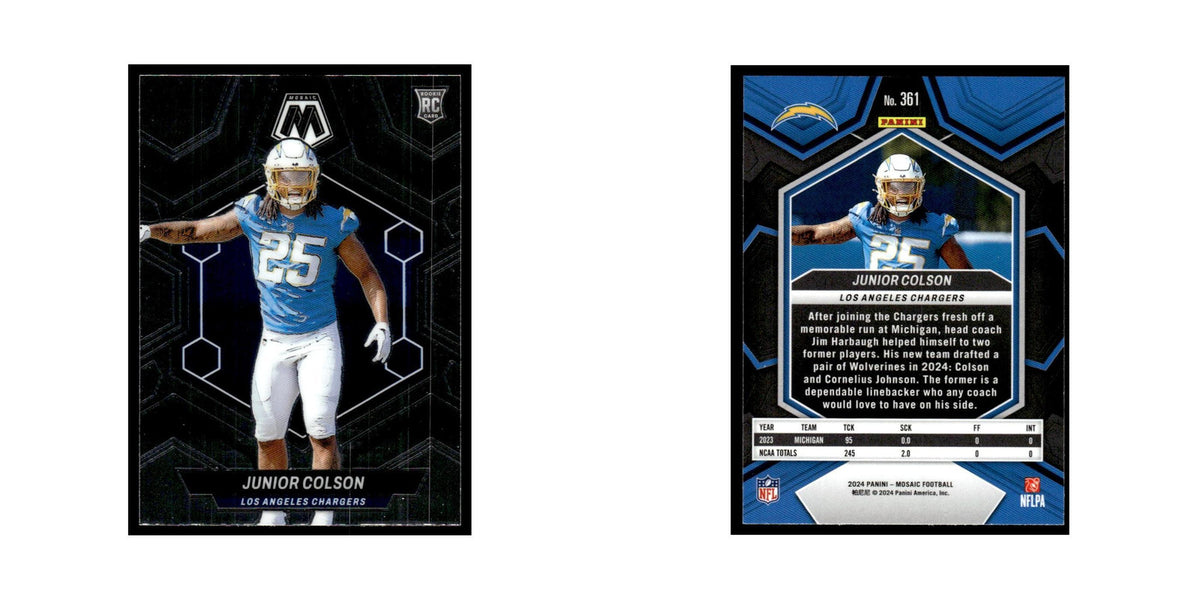Junior Colson Rookie 2024 Panini Mosaic #361 Los Angeles Chargers NM