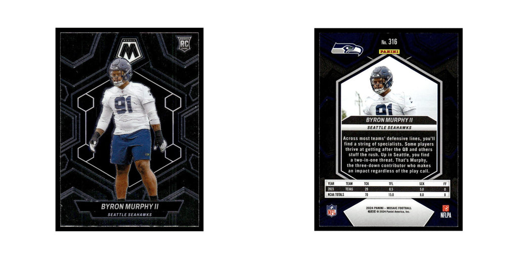 Byron Murphy II Rookie 2024 Panini Mosaic #316 Seattle Seahawks Football Card NM