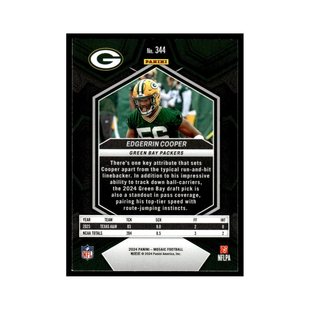 Edgerrin Cooper Rookie 2024 Panini Mosaic #344 Green Bay Packers NM