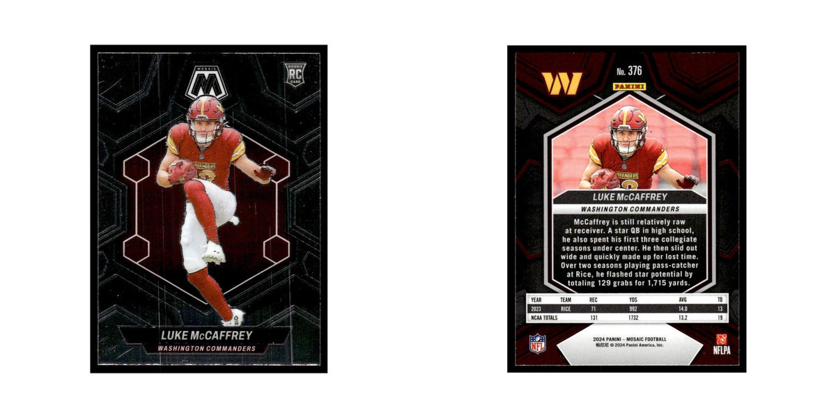 Luke McCaffrey Rookie 2024 Panini Mosaic #376 Washington Commanders NM