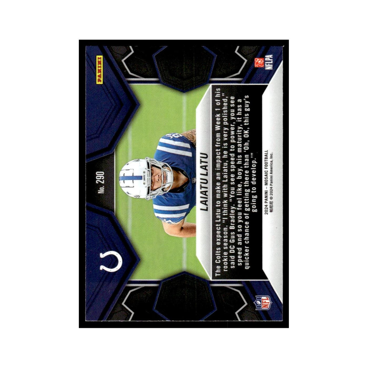 Laiatu Latu Rookie 2024 Panini Mosaic #290 Indianapolis Colts Football Card NM
